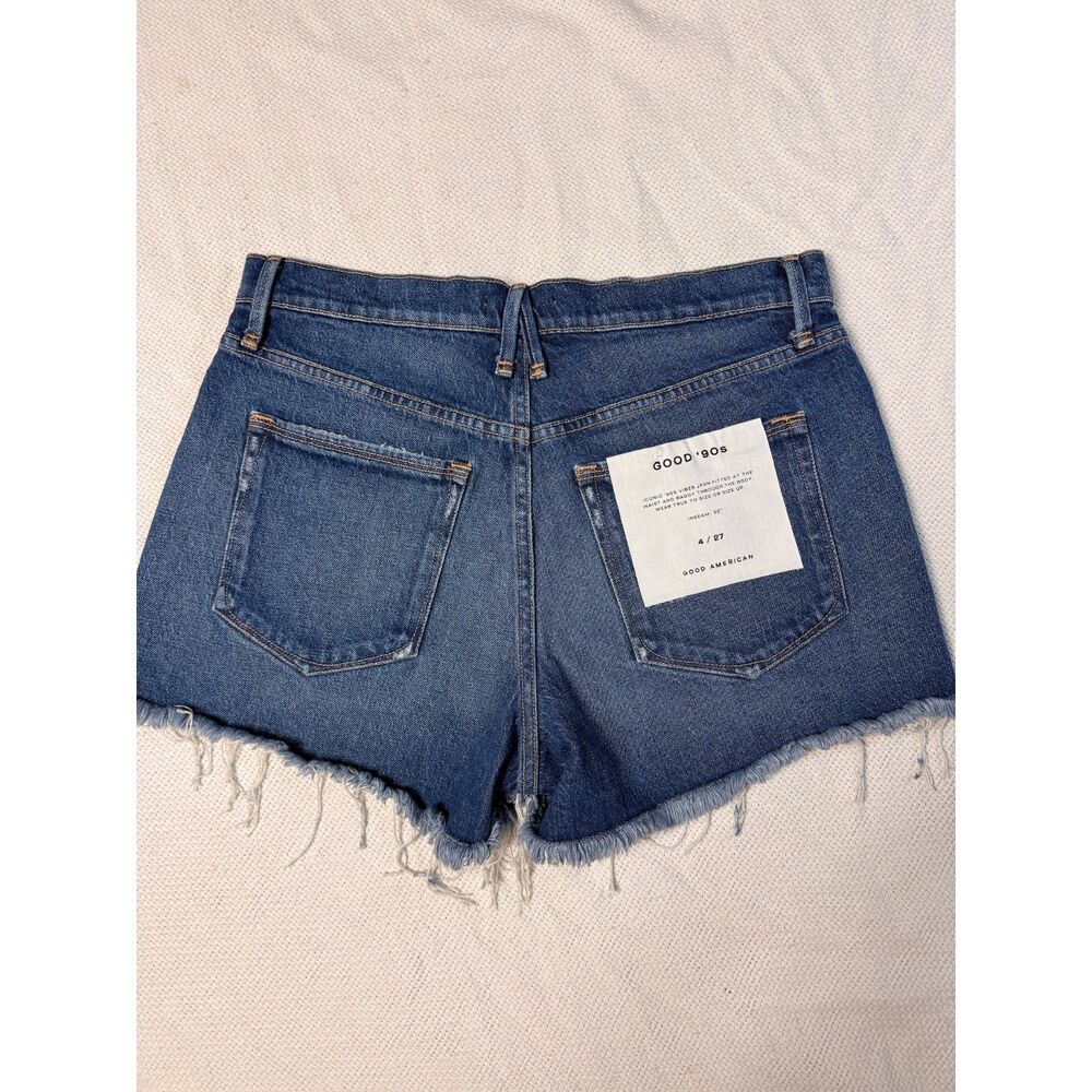 NWT Good American Good '90s Denim Shorts distressed size 4 preppy beach summer